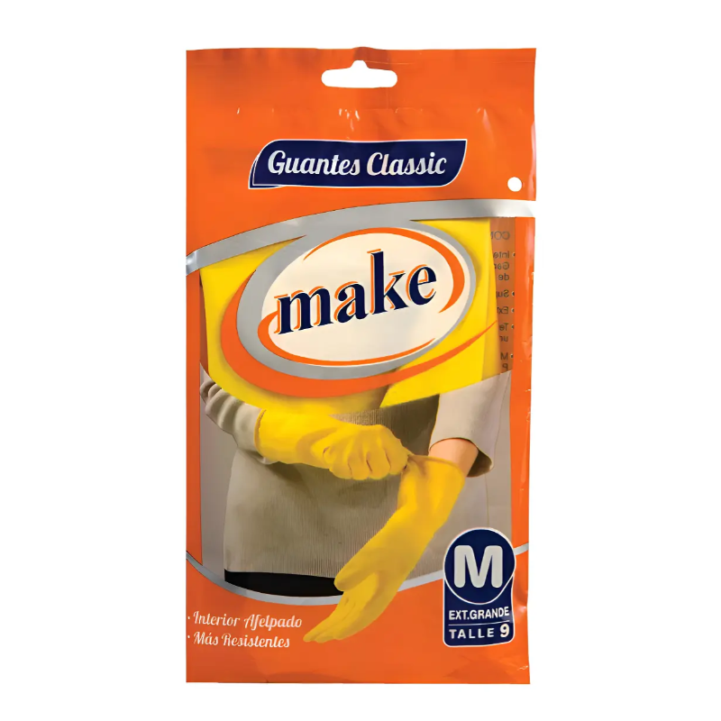Guantes de goma Make amarillos | Olimpio