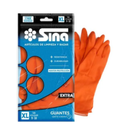 Guantes de goma afelpados Sina naranja talle XL | Olimpio
