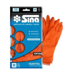 Guantes de goma afelpados Sina naranja talle M | Olimpio