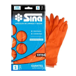 Guantes de goma afelpados Sina naranja talle S | Olimpio