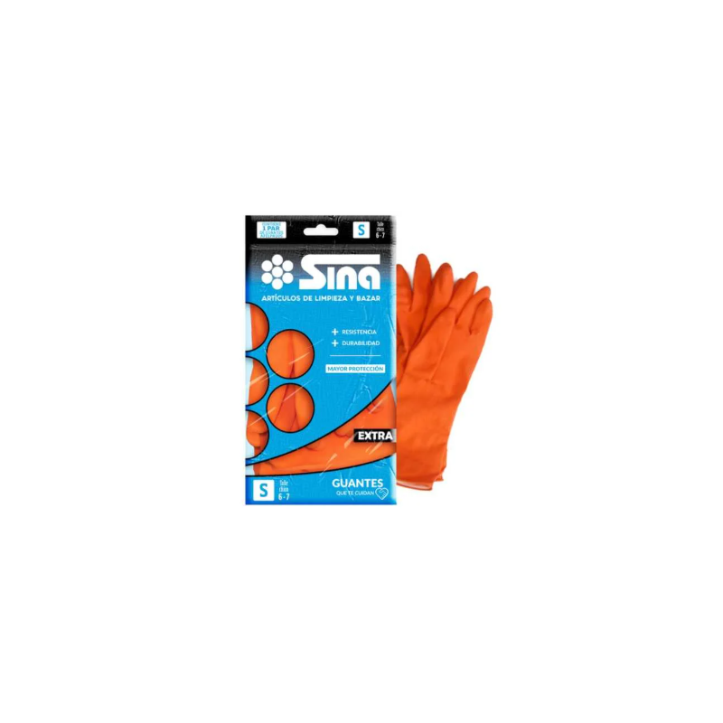Guantes de goma afelpados Sina naranja talle S | Olimpio