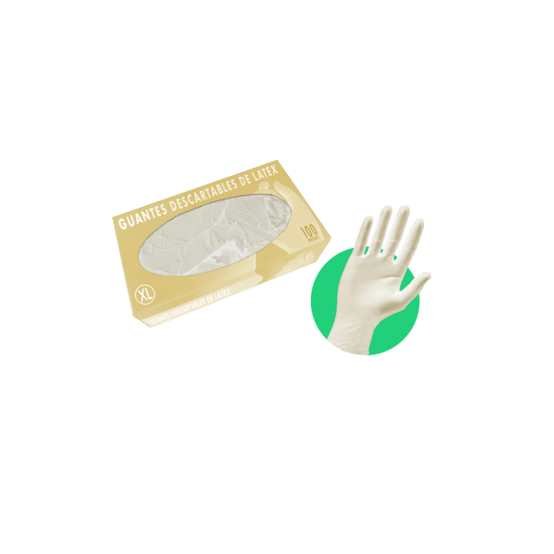 Guantes descartables de látex talle XL x100 | Olimpio