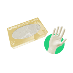 Guantes descartables de látex talle L x100 | Olimpio