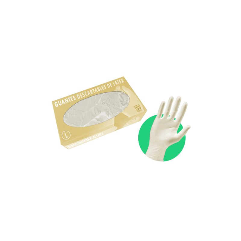 Guantes descartables de látex talle L x100 | Olimpio