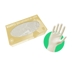Guantes descartables de látex talle M x100 | Olimpio