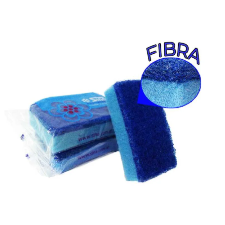ESPONJA COCINA ESPUMA SINA AZUL C/FIBRA TEFLON