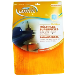 Paño de microfibra Laffitte 35x35 cm naranja y azul | Olimpio