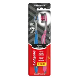 Cepillo dental Colgate Zig Zag Charcoal suave x2 | Olimpio