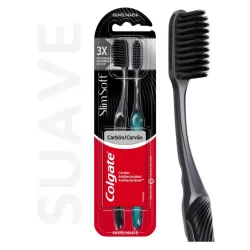 Cepillo dental Colgate Slim Soft limpieza profunda x2 | Olimpio