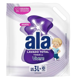 JABON LIQUIDO ROPA ALA MATIC X3L C/VIVERE