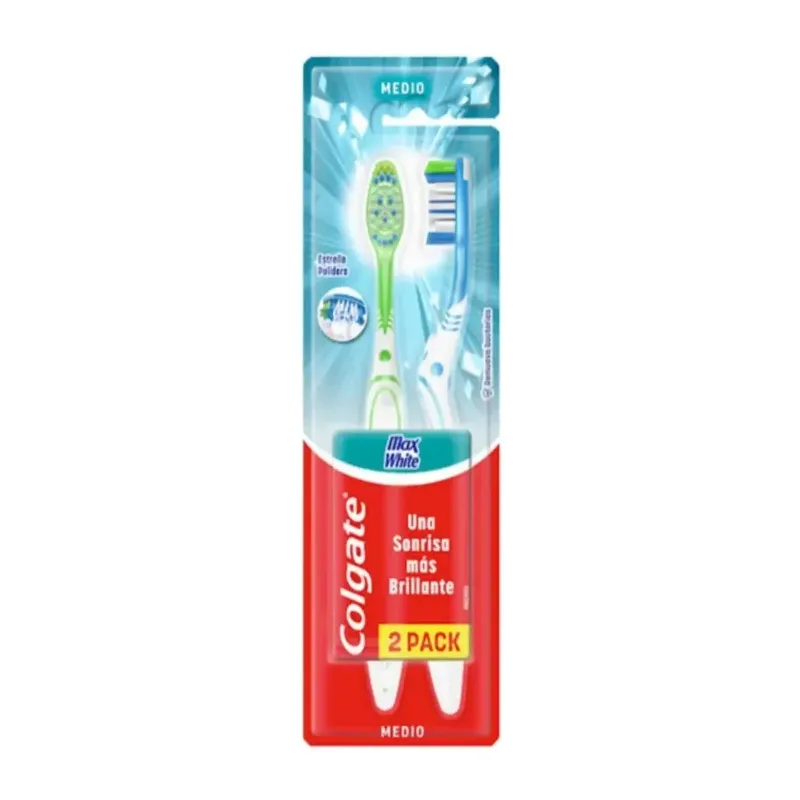 Cepillo dental Colgate Max White medio x2 | Olimpio