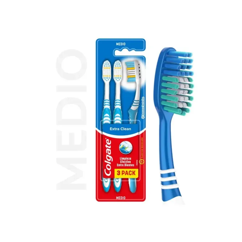 Cepillo dental Colgate Extra Clean medio x3 | Olimpio