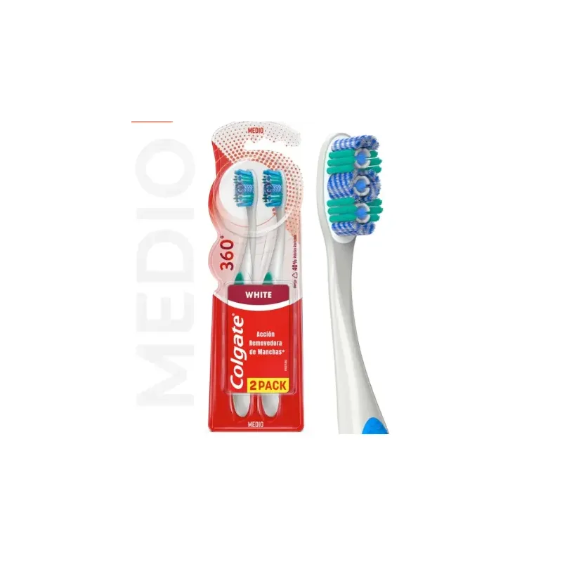 Cepillo dental Colgate 360 Luminous medio x2 | Olimpio