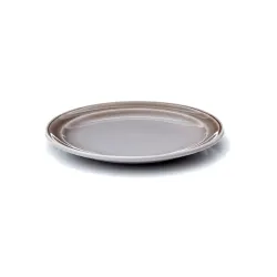 PLATO POSTRE CERAMICA GRIS FUME