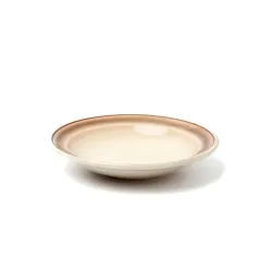 PLATO HONDO CERAMICA HUESO FUMEE