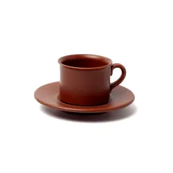 TAZA C/PLATO CERAMICA CHOCOLATE