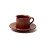 Taza con plato de cerámica chocolate | Olimpio
