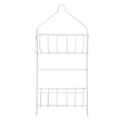 Organizador de ducha de metal blanco doble mini | Olimpio