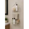 Organizador de ducha de metal blanco doble mini | Olimpio