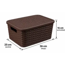 CAJA ORGANIZADORA RATAN 15L CON TAPA