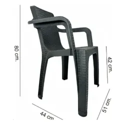 SILLA SIMIL RATAN C/ APOYA BRAZOS 510