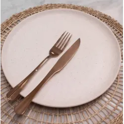 Plato playo de cerámica Baunilha 26 cm | Olimpio