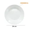 Plato playo de cerámica Donna blanco 24 cm | Olimpio