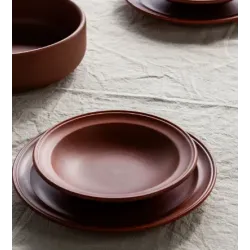 Plato hondo de cerámica chocolate | Olimpio