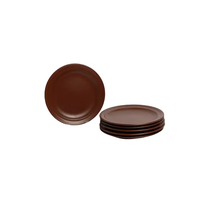 Plato playo de cerámica chocolate | Olimpio