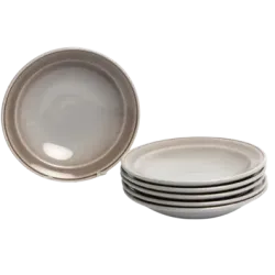 Plato hondo de cerámica gris fumé | Olimpio