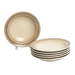 Plato hondo de cerámica hueso fumé | Olimpio