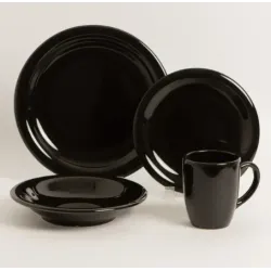 Plato hondo de cerámica negro | Olimpio