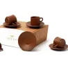 Taza con plato de cerámica chocolate | Olimpio