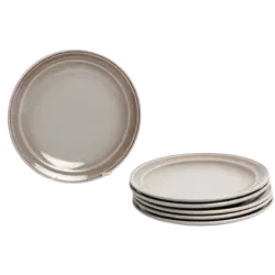 Plato de postre de cerámica gris fumé | Olimpio