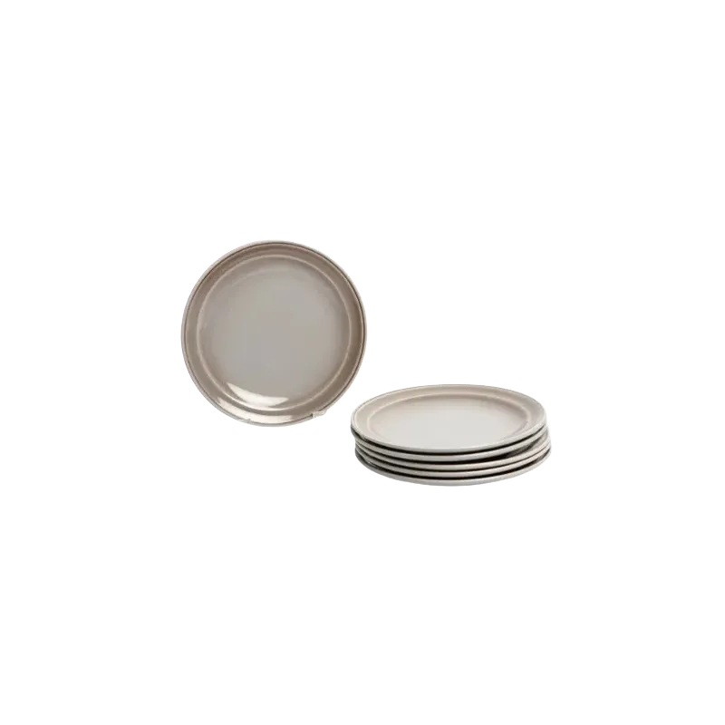 Plato de postre de cerámica gris fumé | Olimpio