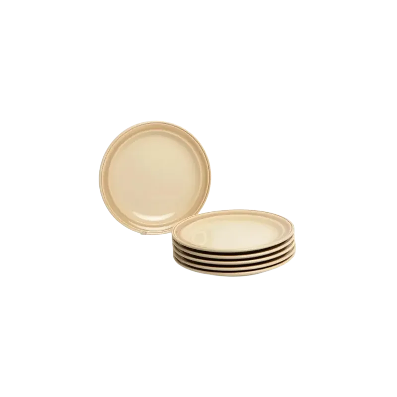 Plato de postre de cerámica hueso fumé | Olimpio