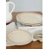 Plato de postre de cerámica hueso fumé | Olimpio