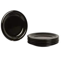 Plato de postre de cerámica negro | Olimpio