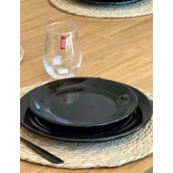 Plato de postre de cerámica negro | Olimpio