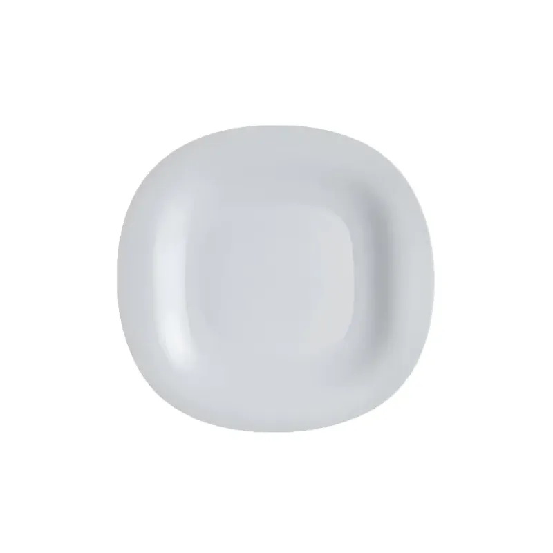 Plato playo de vidrio opal Carine blanco 26,6 cm | Olimpio