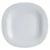 Plato playo de vidrio opal Carine blanco 26,6 cm | Olimpio