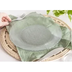 Plato playo de vidrio Acquamarine | Olimpio