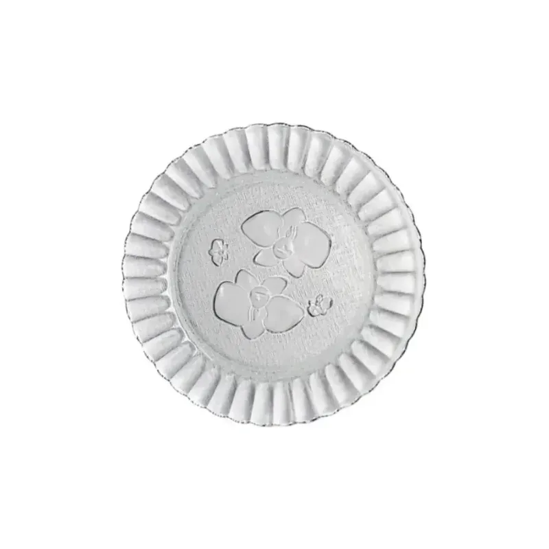 Plato playo de vidrio Durax Orquídea 23 cm | Olimpio