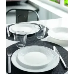 Plato hondo de vidrio opal Harena 23,6 cm | Olimpio