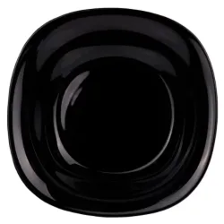 Plato hondo de vidrio opal Carine negro 21 cm | Olimpio