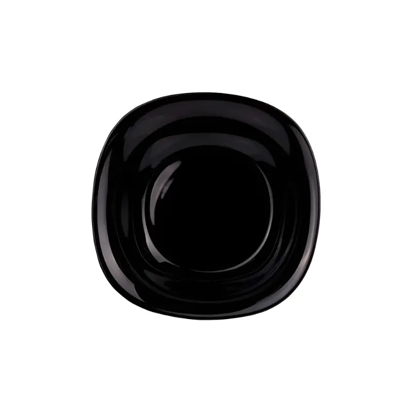 Plato hondo de vidrio opal Carine negro 21 cm | Olimpio