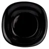 Plato hondo de vidrio opal Carine negro 21 cm | Olimpio