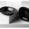 Plato hondo de vidrio opal Carine negro 21 cm | Olimpio