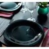 Plato hondo de vidrio opal Carine negro 21 cm | Olimpio