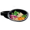 Plato hondo de vidrio opal Carine negro 21 cm | Olimpio